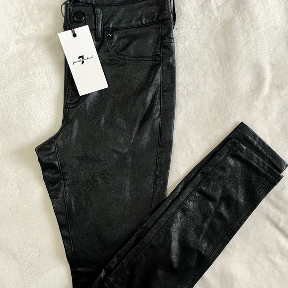 7 For All Mankind Faux Leather Leggings - BNWT - Picture 5 of 8